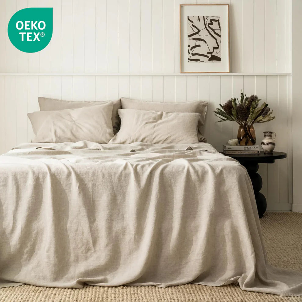 Stone-Washed French Flax Linen Sheet Set