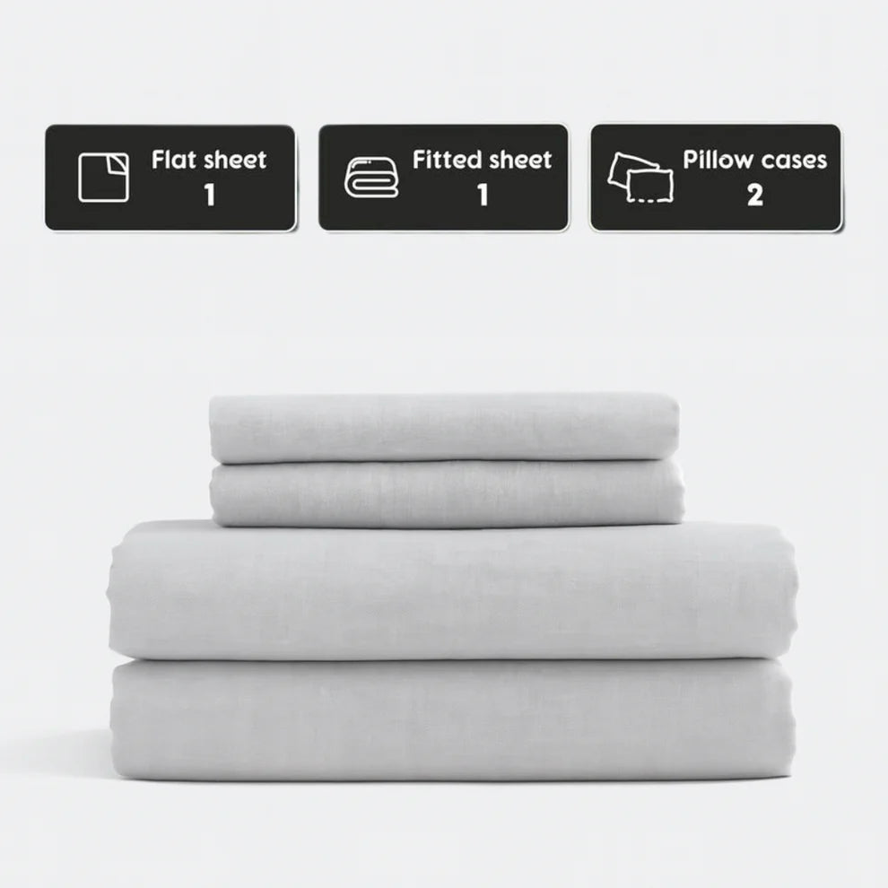 Stone-Washed French Flax Linen Sheet Set