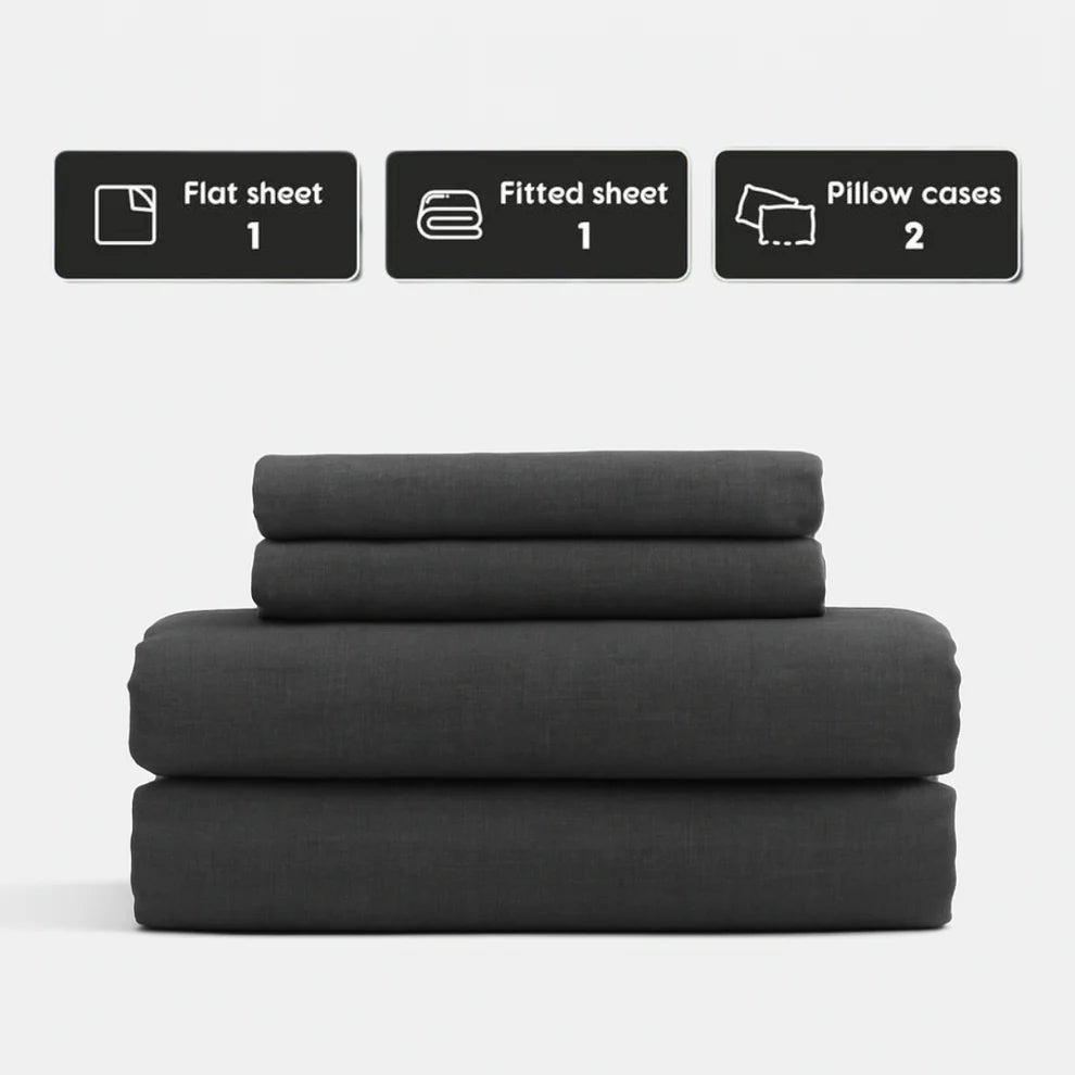 Stone-Washed French Flax Linen Sheet Set