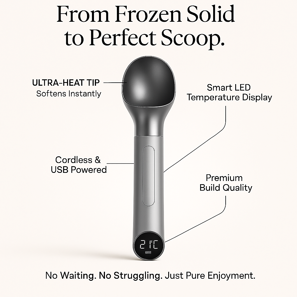 HeatScoop Pro: The Ultimate Temperature-Control Ice Cream Scoop