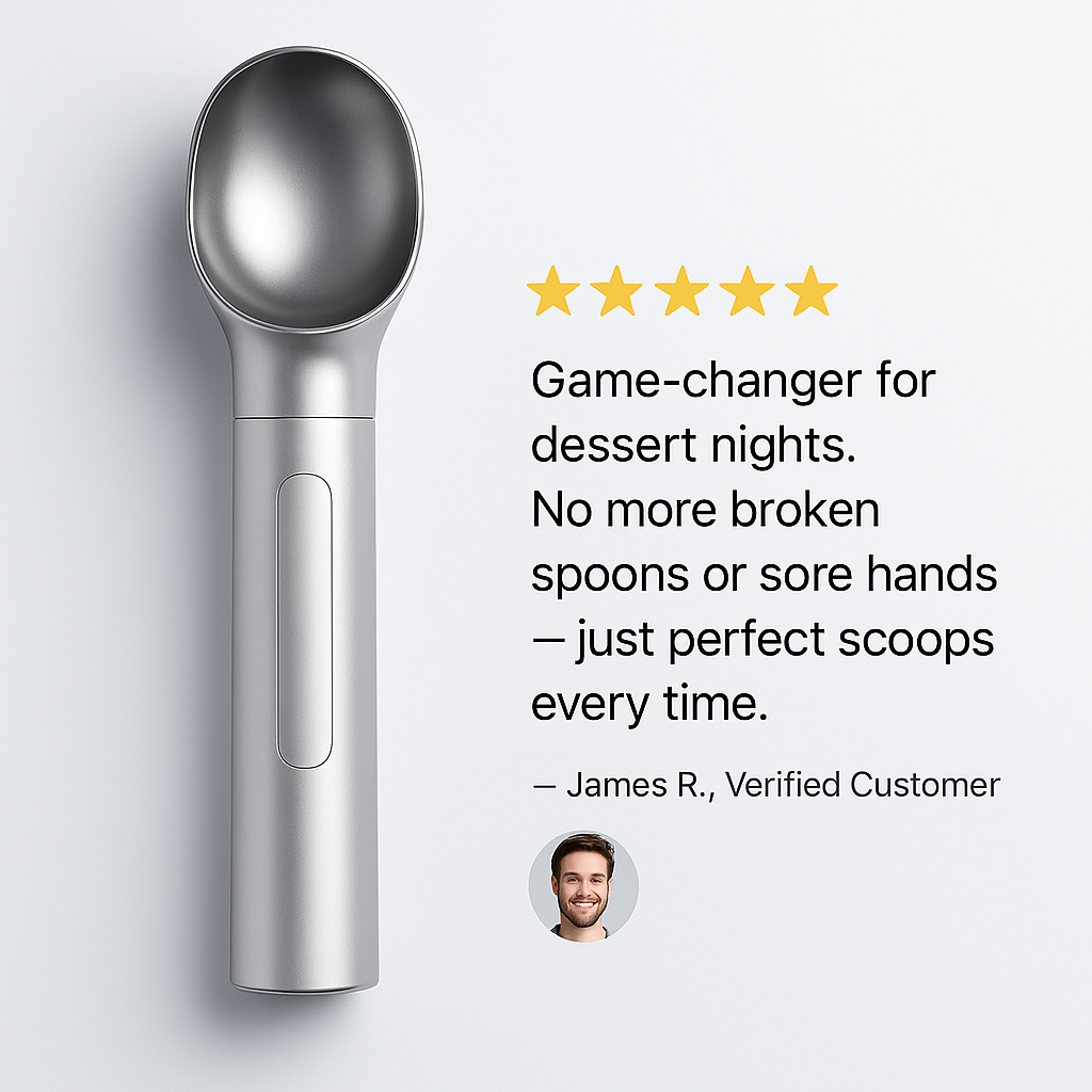 HeatScoop Pro: The Ultimate Temperature-Control Ice Cream Scoop