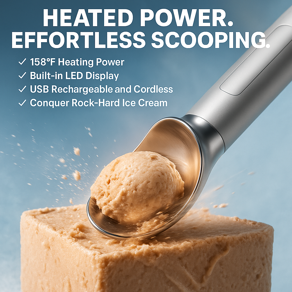HeatScoop Pro: The Ultimate Temperature-Control Ice Cream Scoop