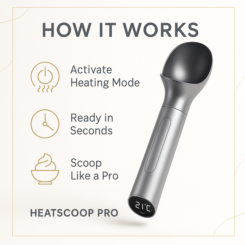 HeatScoop Pro: The Ultimate Temperature-Control Ice Cream Scoop