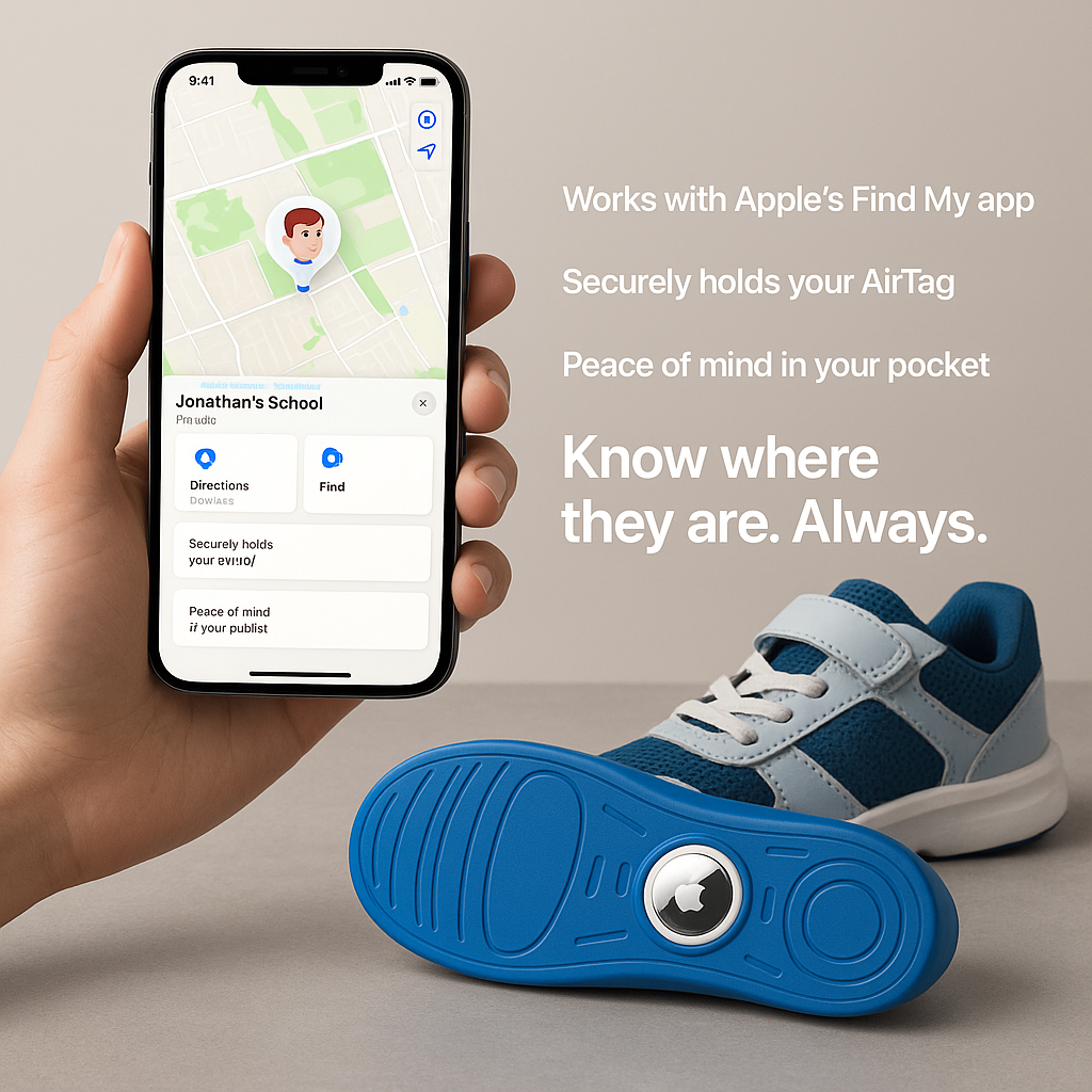 TrackSoles - Kid's Comfort Insoles with AirTag Pocket