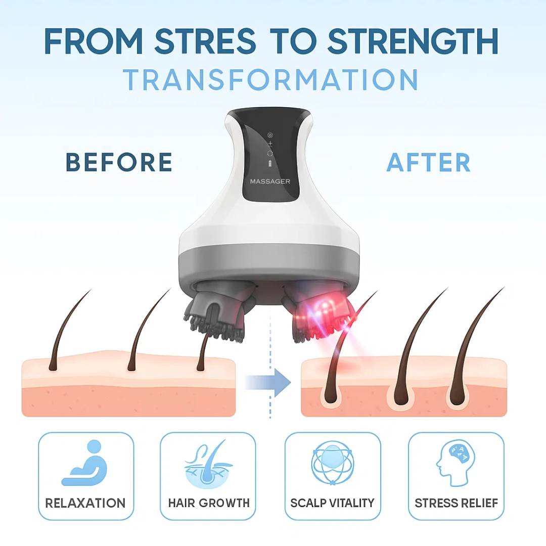 Venator™ Premium Red + Blue Light Scalp Head Massager