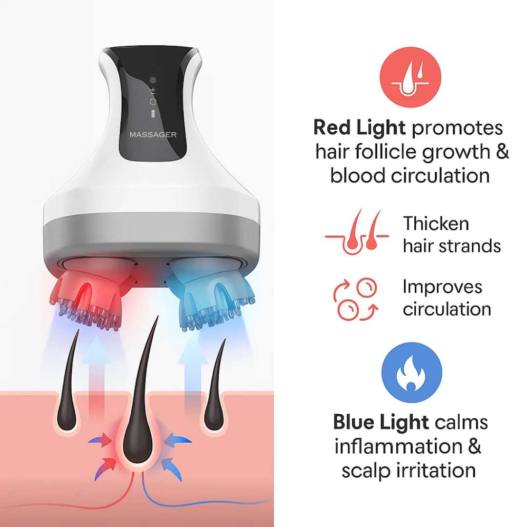 Venator™ Premium Red + Blue Light Scalp Head Massager