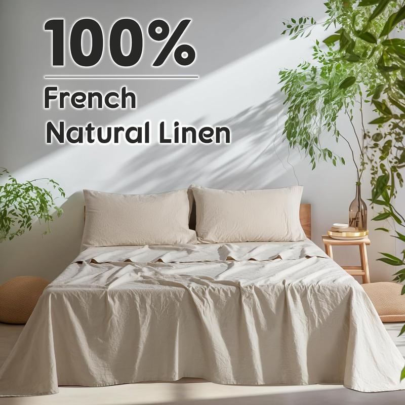 Stone-Washed French Flax Linen Sheet Set