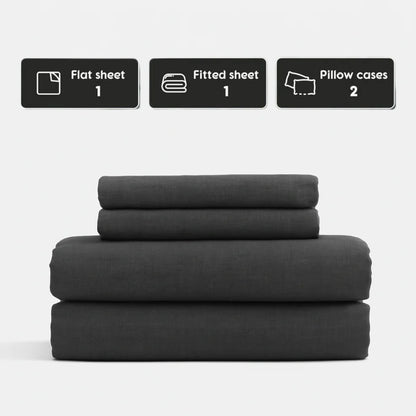 Stone-Washed French Flax Linen Sheet Set