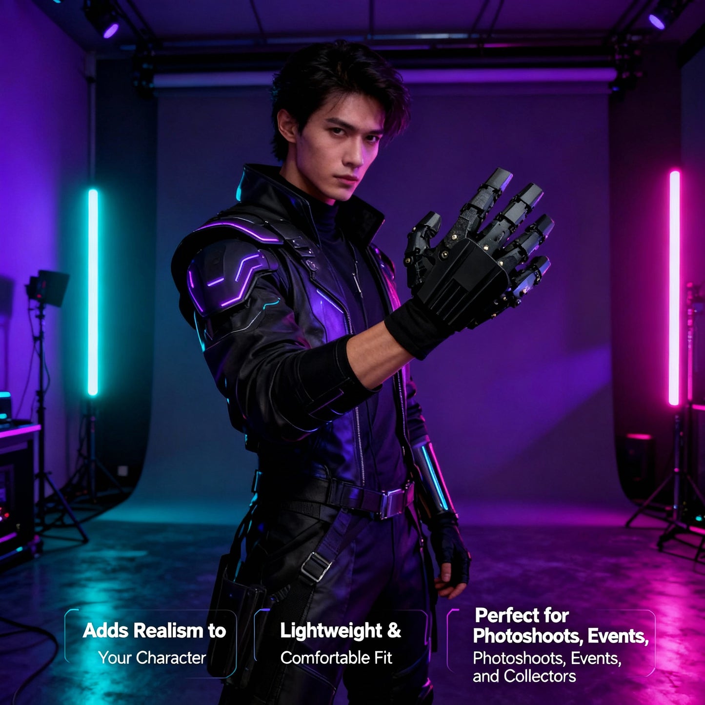 Cyberpunk Mecha Gloves Exoskeleton Armor
