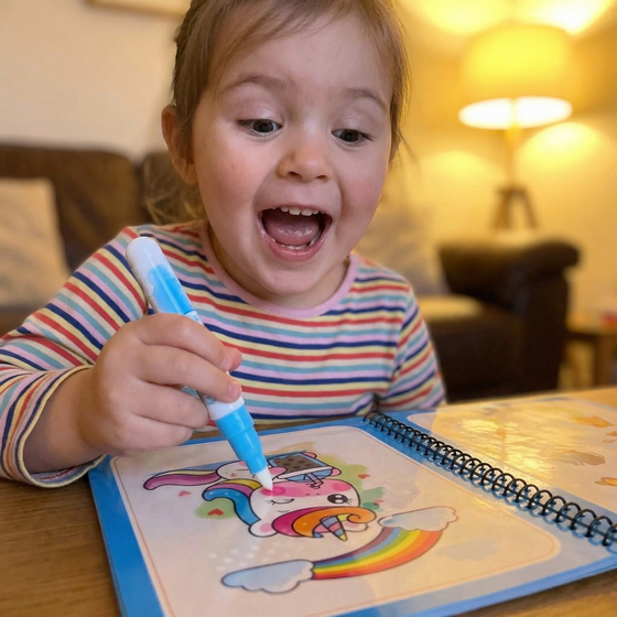 Child painting with Magic Water Book