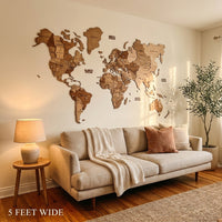 Travel The World Wall Wood Map