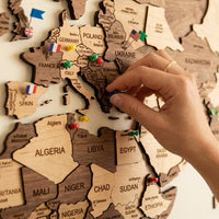 Travel The World Wall Wood Map