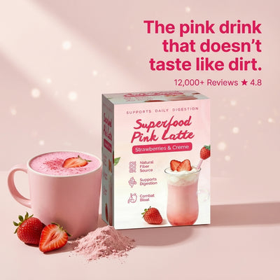 Superfood Pink Latte Strawberry Flavor