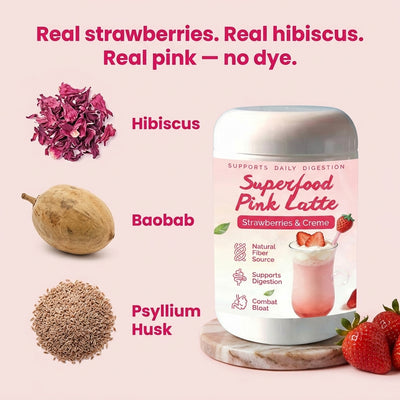 Superfood Pink Latte Strawberry Flavor