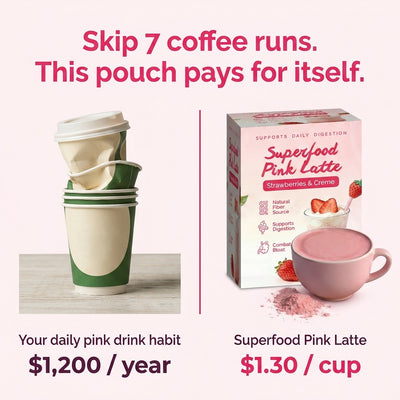 Superfood Pink Latte Strawberry Flavor