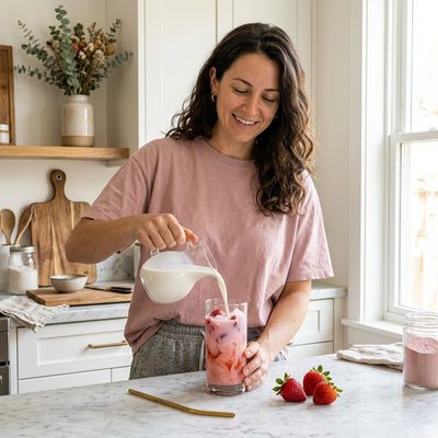 Superfood Pink Latte Strawberry Flavor