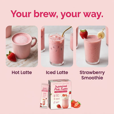 Superfood Pink Latte Strawberry Flavor