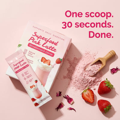 Superfood Pink Latte Strawberry Flavor